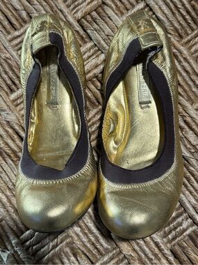 BCBGMaxAzria Metallic Gold Ballet Flats